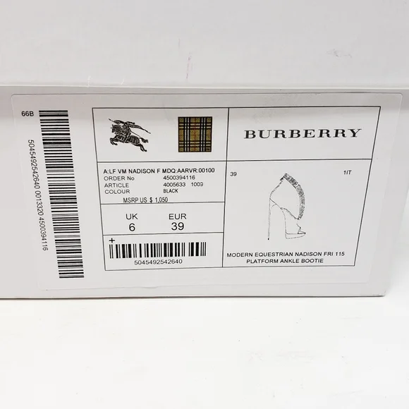 BURBERRY Black Nadison Suede Bootie Size 9/Fits 8.5